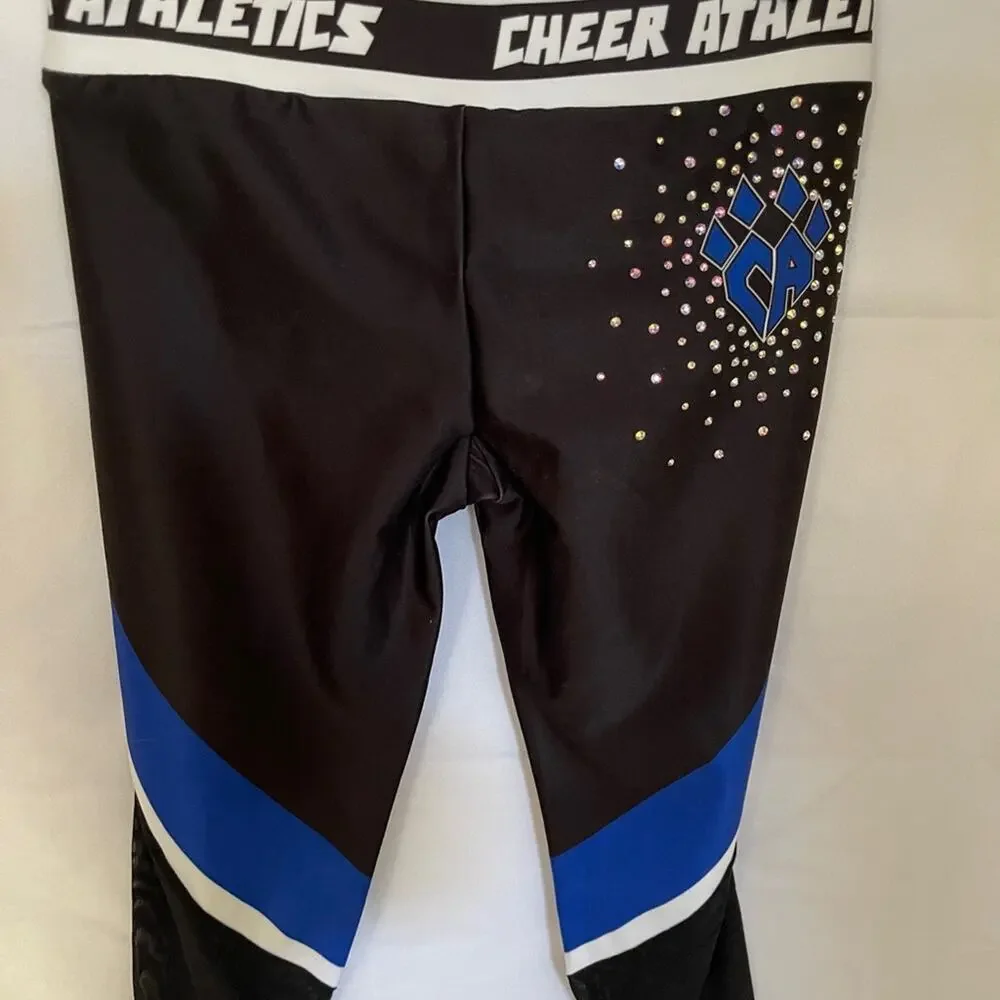 Black and Blue Cheer Athletics Leggings Rebel Athletics Youth Large